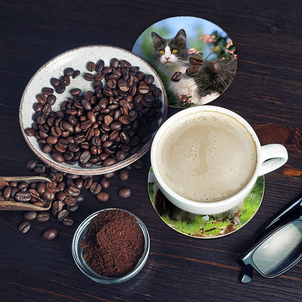 Coaster Sublimation Blank - 50 Stück Thermosublimations-Untersetzer, runde, unbedruckte Untersetzer