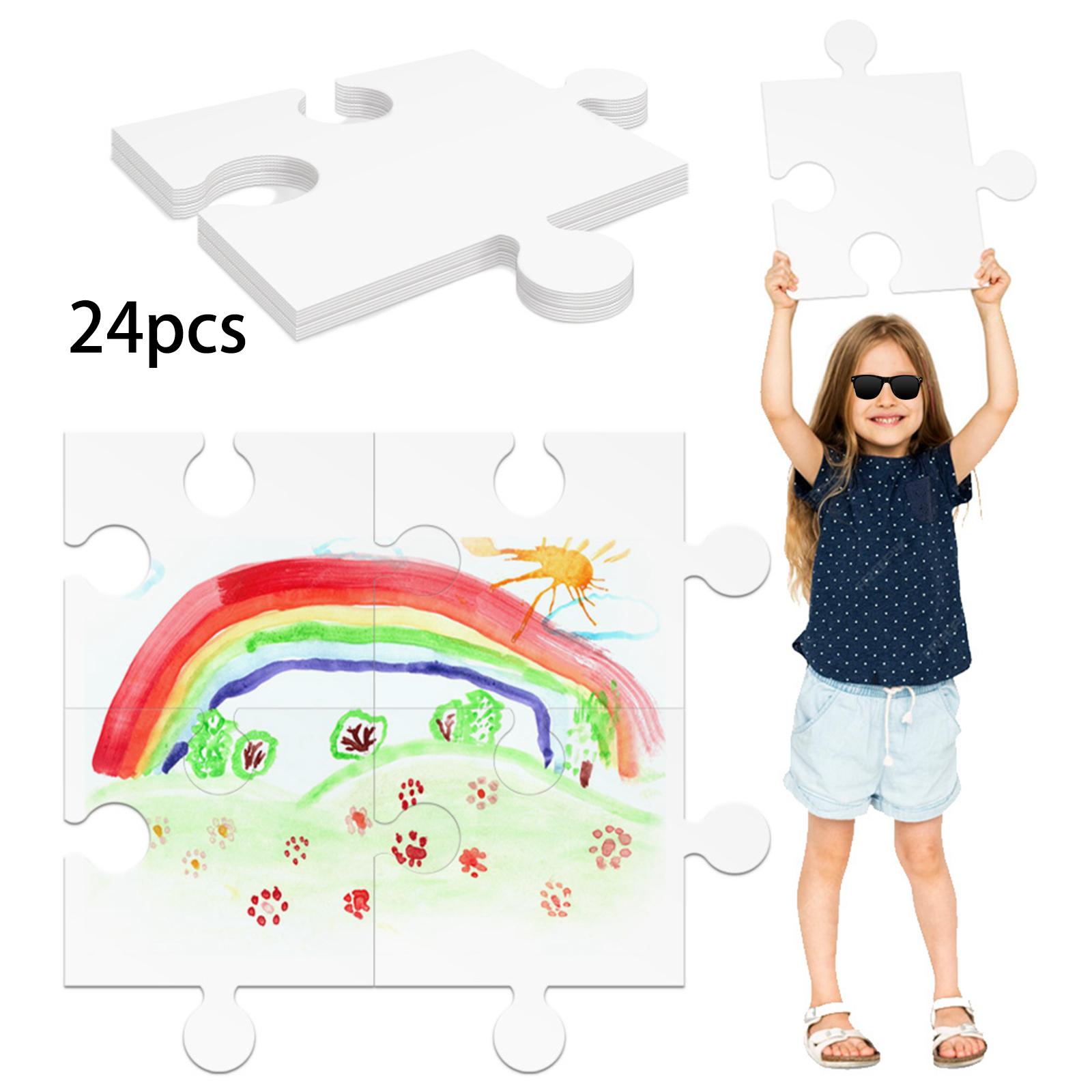 Puzzle Blank White - 24 Stück Weiße Karton-Leerpuzzles 30,5x28 cm