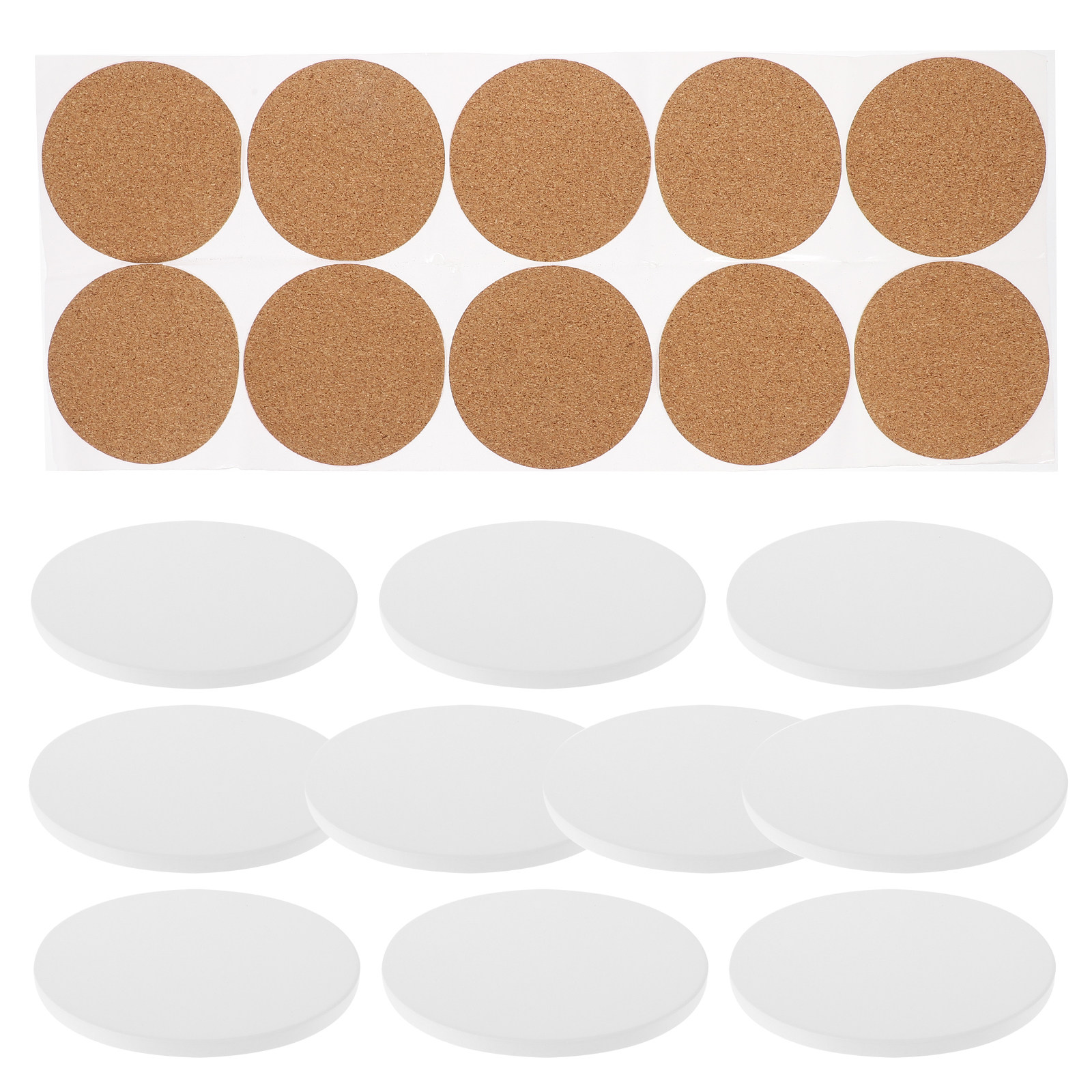 Coaster Sublimation Blank - 10er-Set Keramikuntersetzer, Sublimationsrohlinge, Wärmeübertragungsuntersetzer, rutschfest, saugfähig,