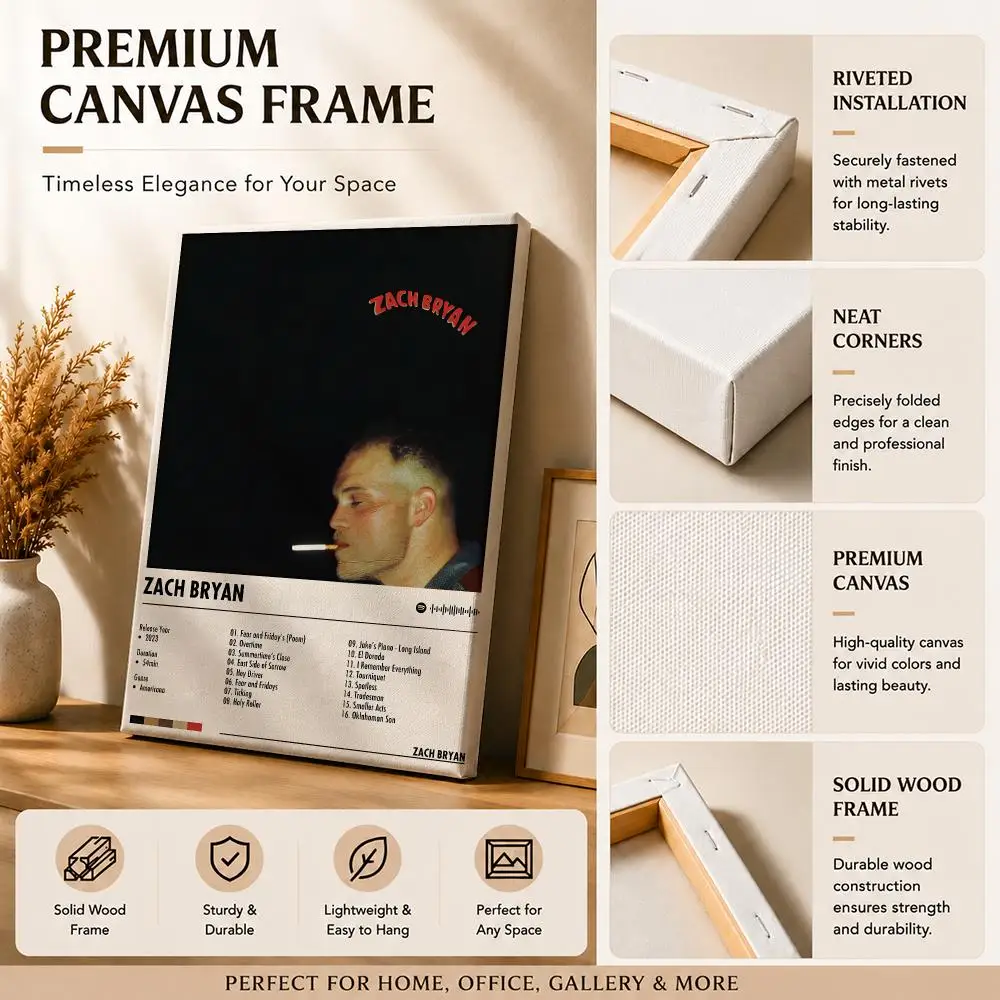 Sänger Z-Zach Bryan Gemälde Ka – Canvas Wrap Ready Bewertung und Preis