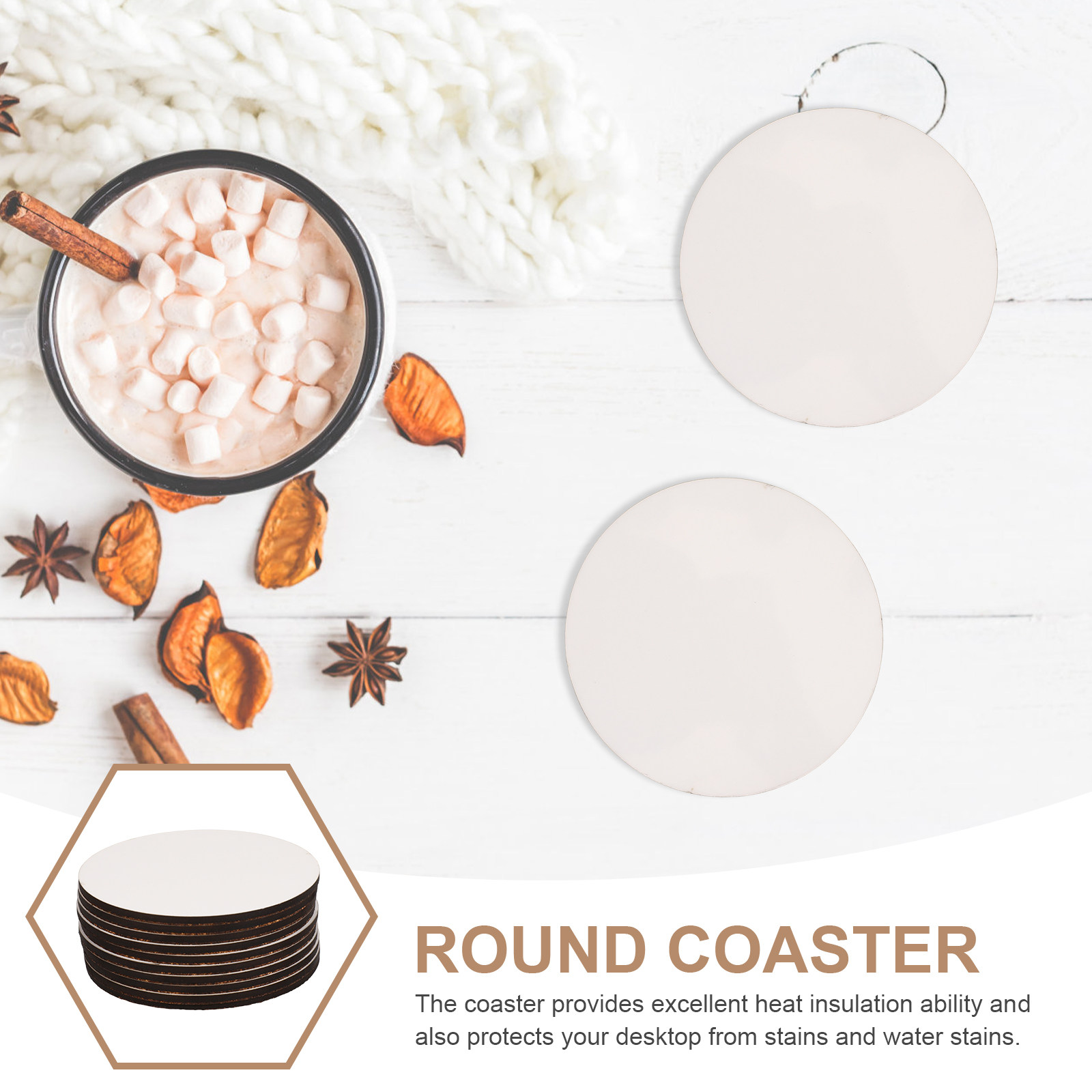 Sublimations-Holzuntersetzer,  – Coaster Sublimation Blank Bewertung und Preis